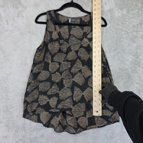 Sparkle & Fade Tank Top Womens Medium Black Geometric Silk Scoop Neck Tunic - Picture 6 of 9